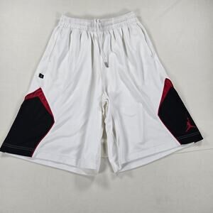 Nike‎ Air Jordan Dri-Fit White Black Red Athletic Basketball Short Size Large